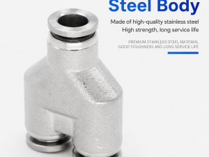 304 Stainless Steel Push-In Tee Pneumatic Fitting